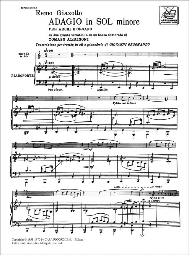 Paroles De Remo Giazotto Adagio En Sol Mineur